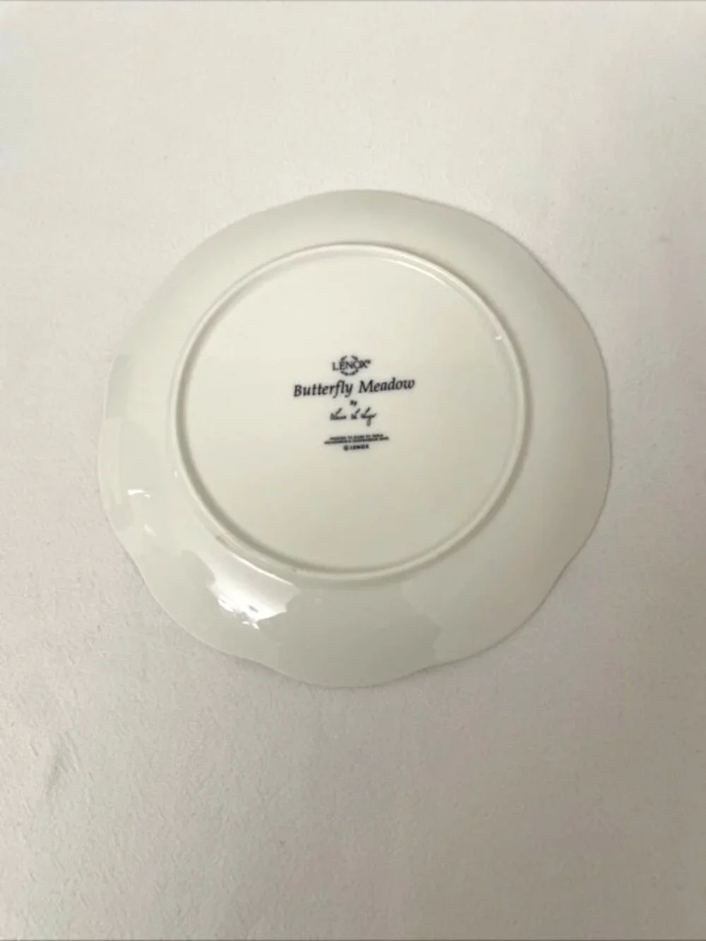 Lenox Butterfly Meadow Porcelain Plates Set of 3 Scalloped 8